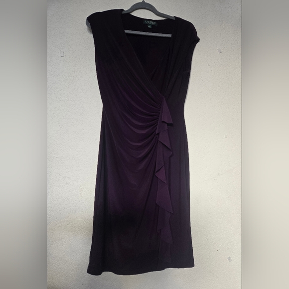 Ralph Lauren Elegant Purple Sleeveless Dress.Size 10 - Picture 2 of 10